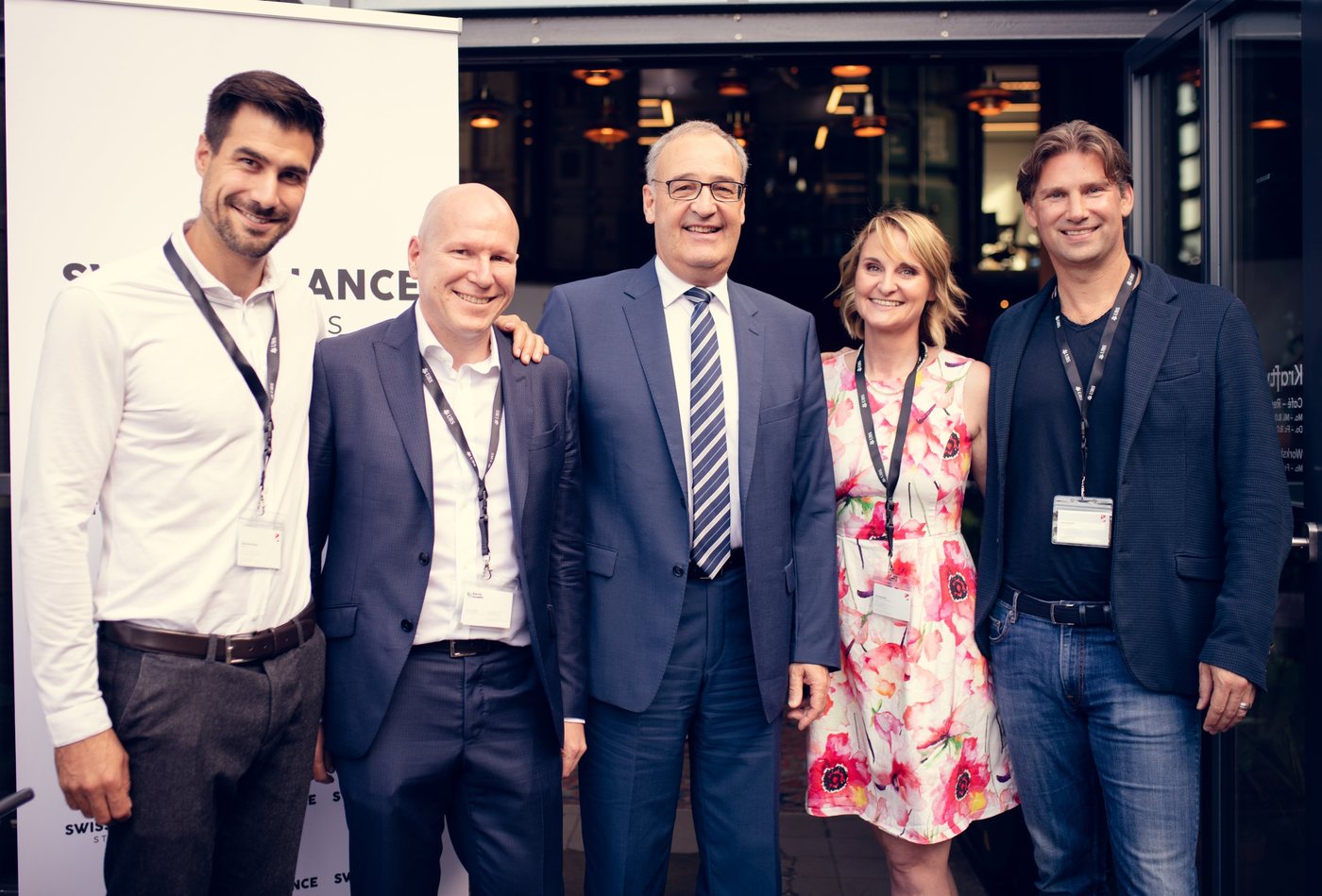Christina Kehl with guests at a Swiss Finance Startups event